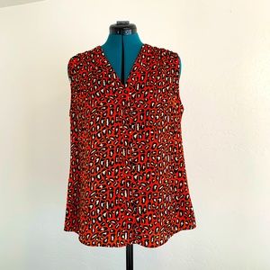 Banana Republic Animal Print Sleeveless Blouse